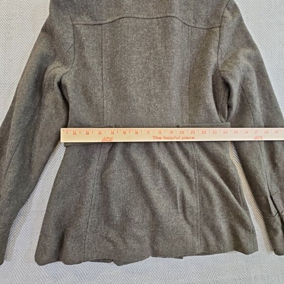 Anthropologie Tabitha Military Blazer Women 6 Green Wool Blend Ruffle NB095 EUC - Picture 13 of 14